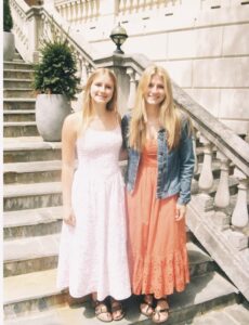 Here is a photo of me and my younger sister after easter service!